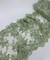 Sage Floral Embroidered Lace Table Runner by the Yard, 14" Wide Sequin Mesh Lace Trim with Scalloped Edges